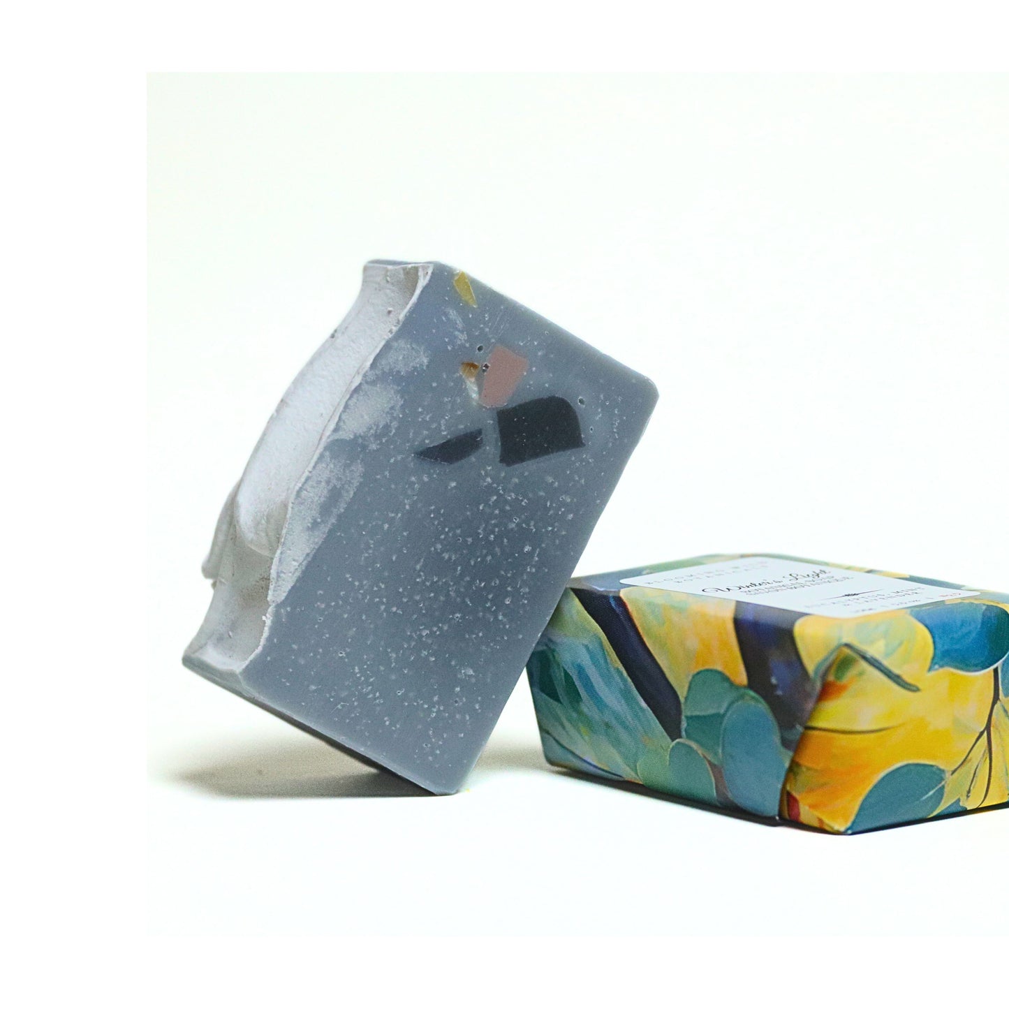 Blooming Wild Winter’s Light Soap bar with eucalyptus and mint, featuring natural oils and shea butter for a refreshing, energizing cleanse and smooth skin.