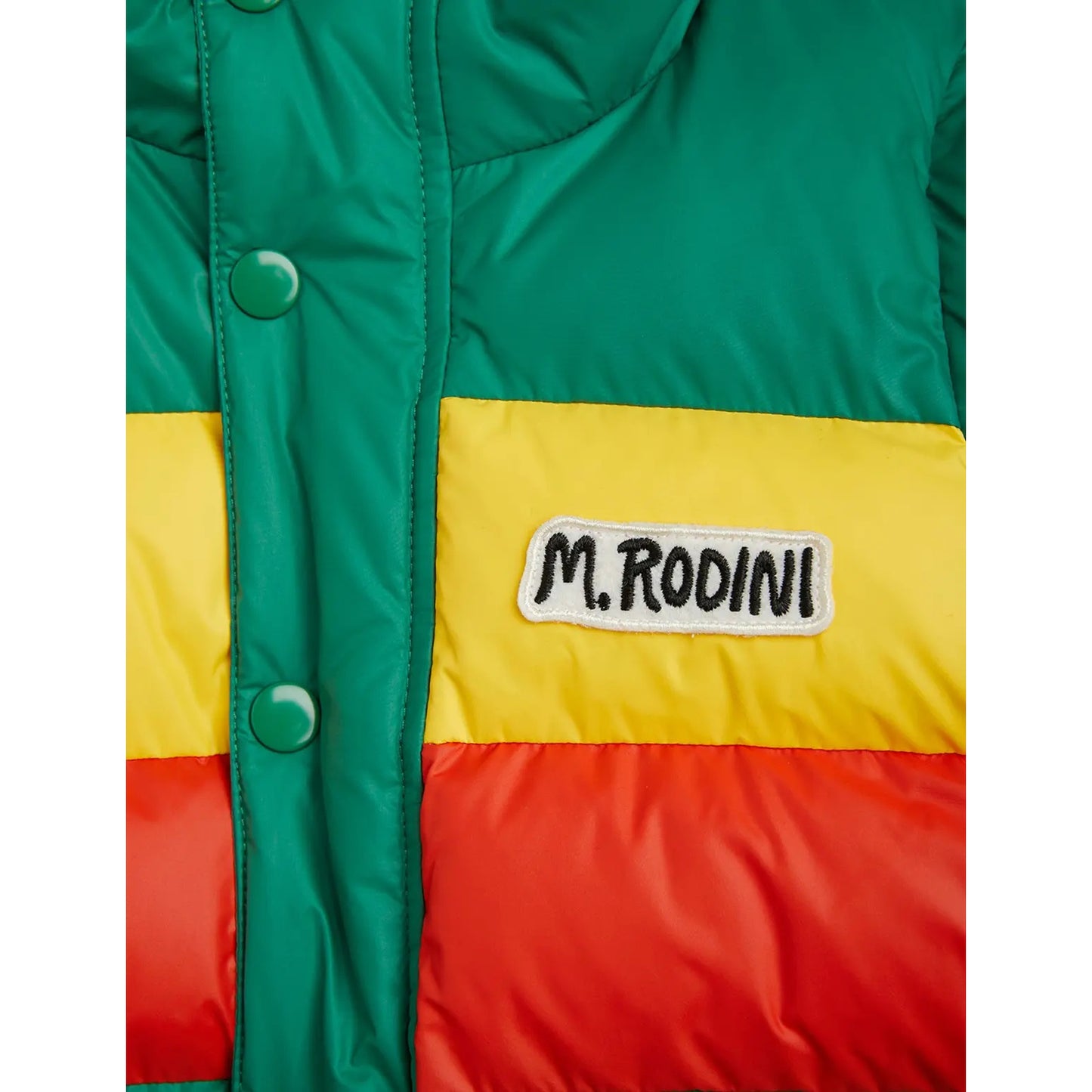 MINI RODINI Zipper Sleeve Puffer Jacket Green ALWAYS SHOW