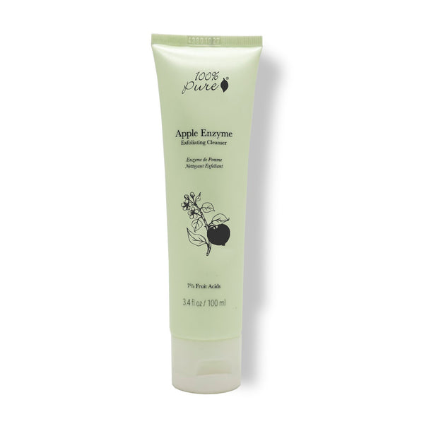 Tube of 100% Pure Apple Enzyme Exfoliating Cleanser on a white background
