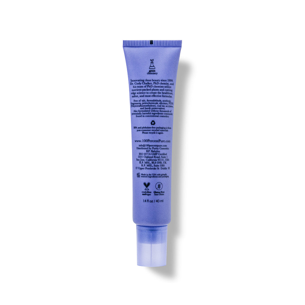 A lavender-blue squeeze tube of 100% Pure Bakuchiol Moisturizer with a clear cap, shown on a white background with a soft shadow.