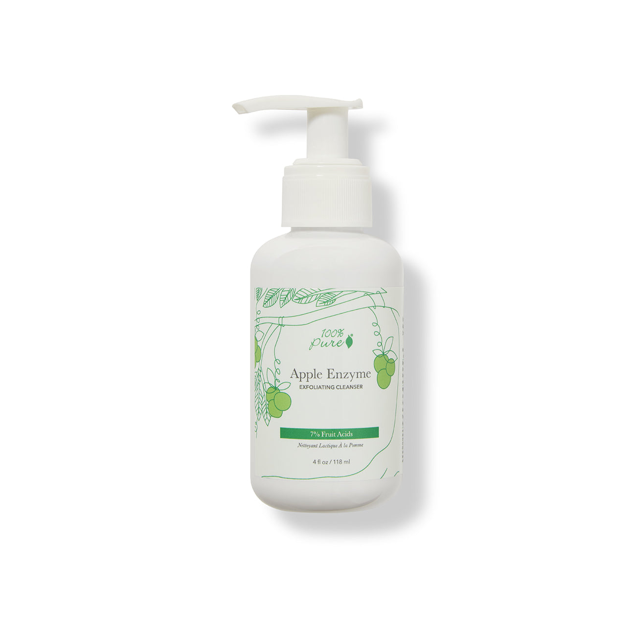 100% PURE 7% Fruit Acids Apple Enzyme Exfoliating Cleanser