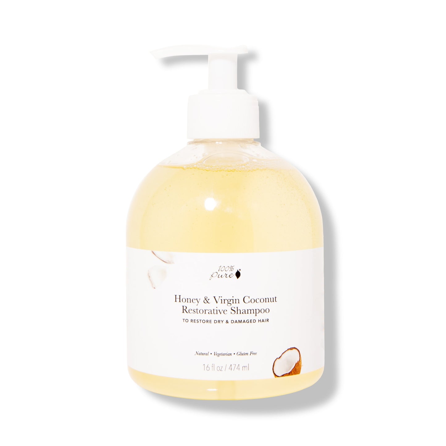 100% PURE Honey & Virgin Coconut Restorative Shampoo 16 oz