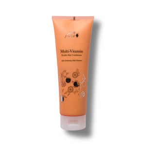 Tube of multi-vitamin hair conditioner on a white background