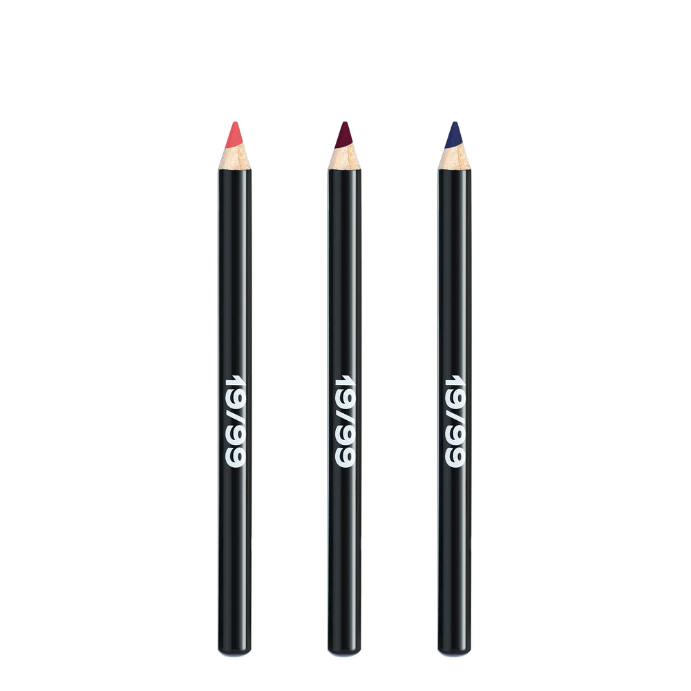  19/99 BEAUTY Colour Kit Two – three Precision Colour Pencils with a sharpener.