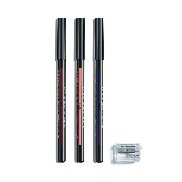  19/99 BEAUTY Colour Kit Two – three Precision Colour Pencils with a sharpener.