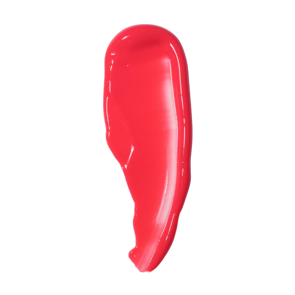 A pink squeeze tube of 19/99 High Shine Gloss with a black cap, shown vertically on a white background with a soft shadow.