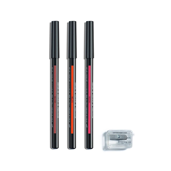  19/99 BEAUTY Precision Pencil Trio – three versatile colour pencils with a sharpener.