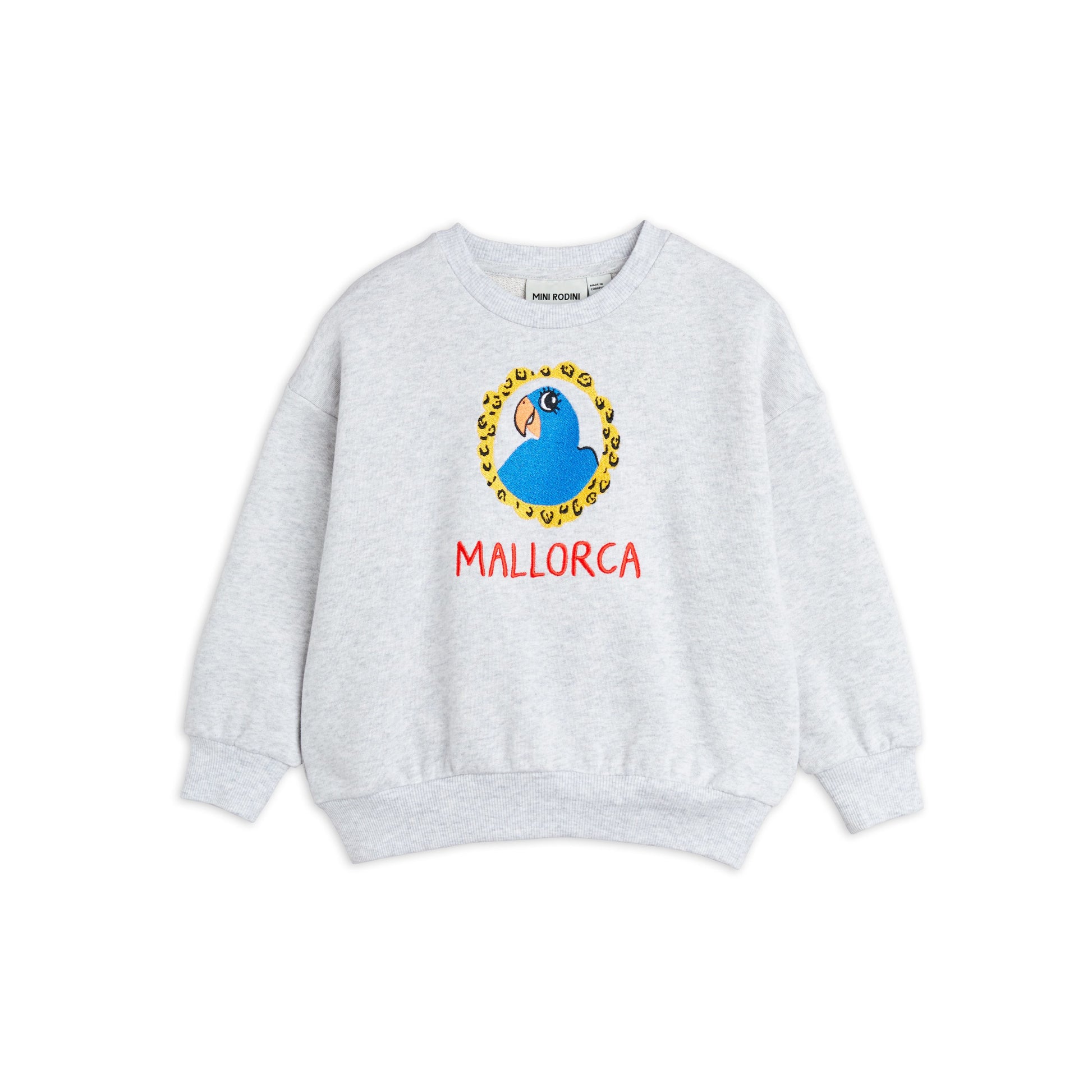 MINI RODINI Parrot Embroidered Sweatshirt Grey ALWAYS SHOW