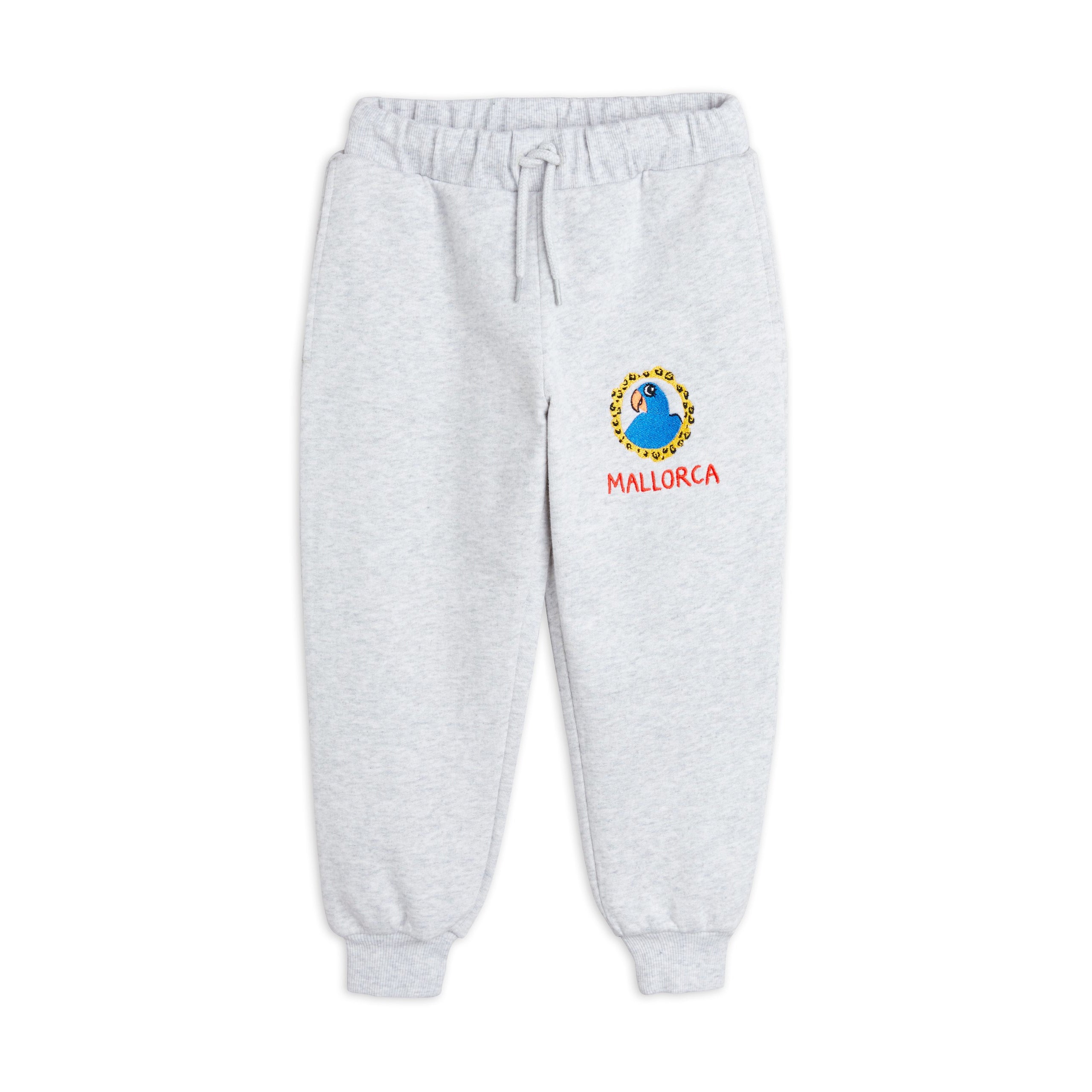 Mini Rodini Angry Cat embroidered organic-cotton track pants - Neutrals