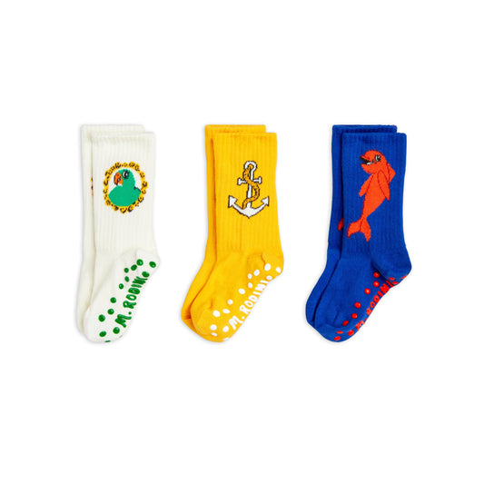 MINI RODINI Dolphin 3-pack Anti Slip Socks ALWAYS SHOW