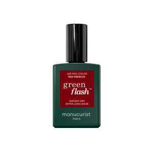 MANUCURIST Green Flash LED Nail Polish Red Hibiscus