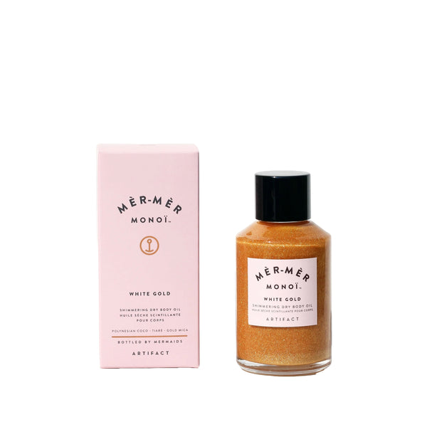 artifact mer-mer monoi white gold shimmering dry body oil 125ml