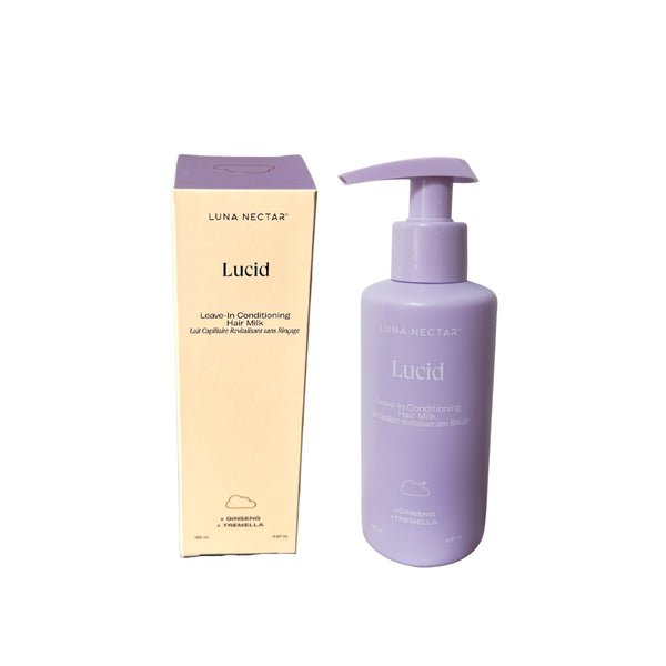  LUNA NECTAR Lucid Leave-In Conditioning Hair Milk – lightweight leave-in conditioner with tremella mushroom and ginseng for hydration, strength, and shine.