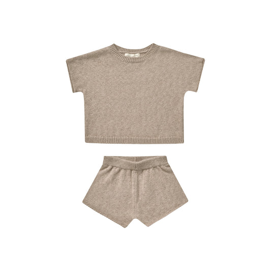 QUINCY MAE Relaxed Summer Knit Set Heathered Oat ALWAYS SHOW
