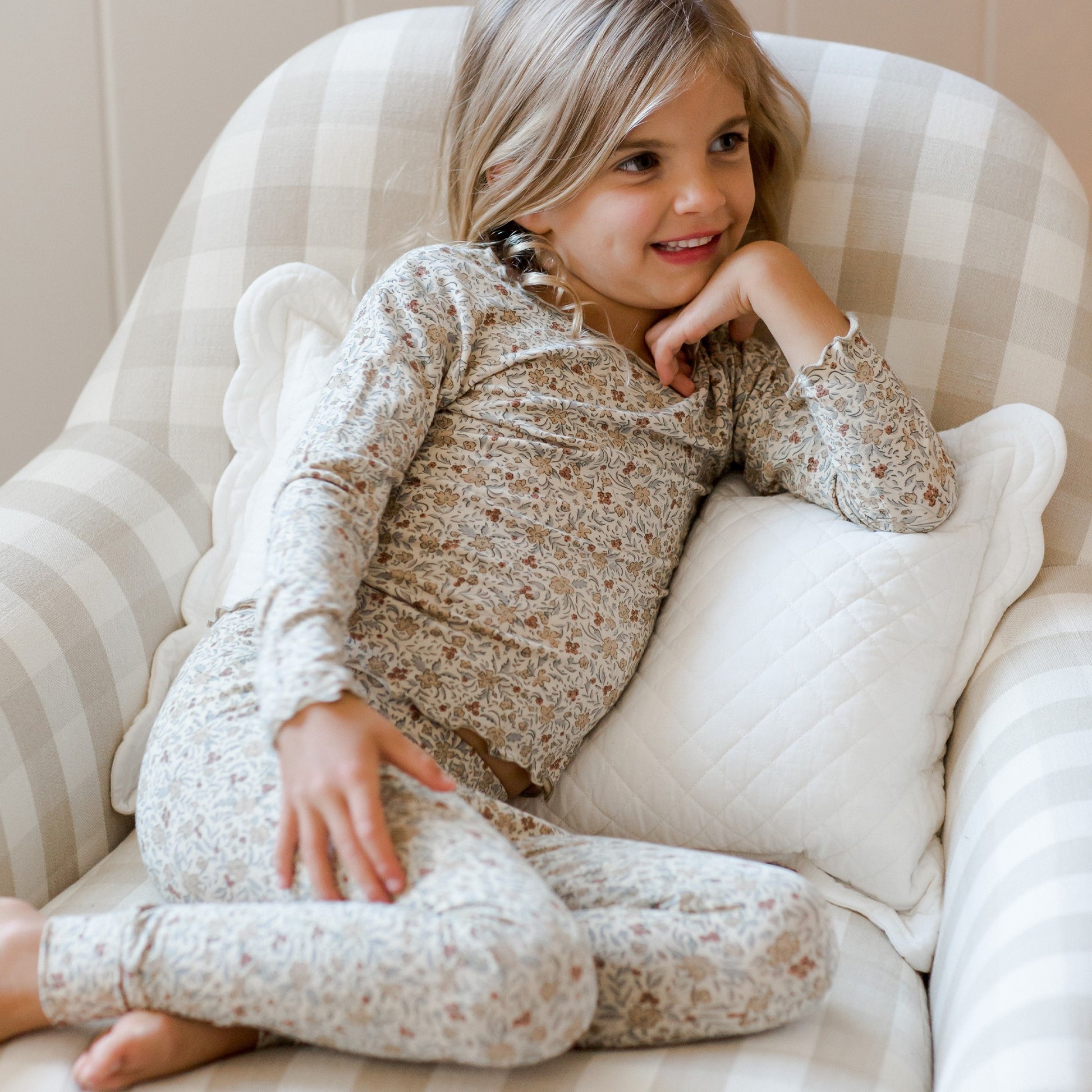 RYLEE + CRU Modal Pajama Set Golden Garden ALWAYS SHOW