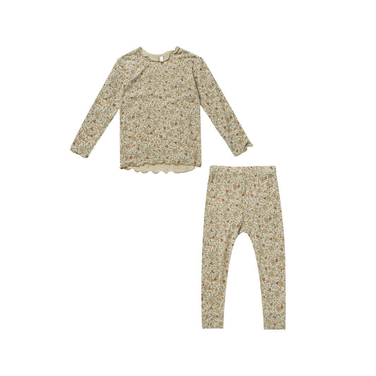 RYLEE + CRU Modal Pajama Set Golden Garden ALWAYS SHOW