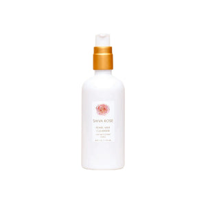 Shiva Rose Pearl Milk Cleanser – nourishing face cleanser with organic oils, pearl powder, and hyaluronic acid for a radiant, hydrated look.