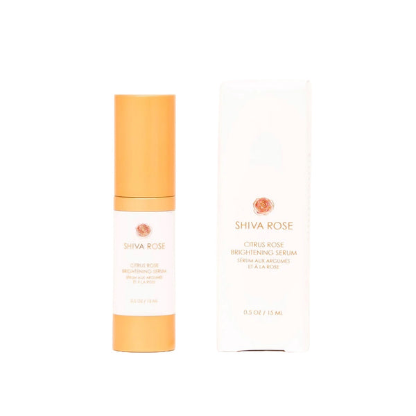 SHIVA ROSE Citrus Rose Serum - A brightening serum featuring roses, citrus, and pomegranate, enriched with glycolic acid and vitamin C for a radiant glow.