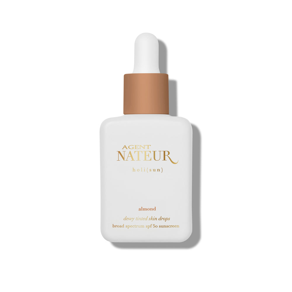 AGENT NATEUR holi (sun) Dewy Tinted Skin Drops - SPF 50 mineral skin drops with non-nano zinc oxide. ivory