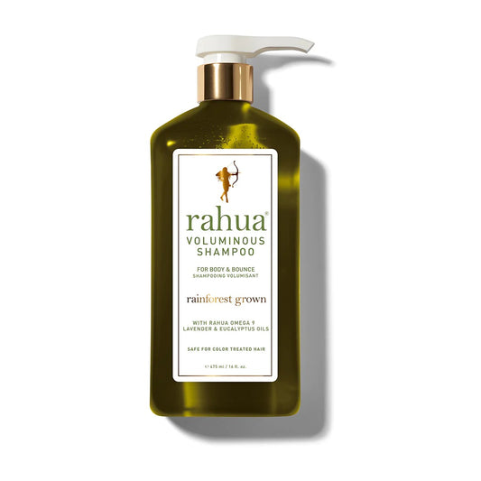 RAHUA Voluminous Shampoo Lush Pump - award-winning formula that strengthens, clarifies, and nourishes hair. Provides volume and body with green tea antioxidants, citrus juices, and lemongrass. Rich in omega-9, Rahua oil fortifies hair to prevent breakage. Lavender and eucalyptus offer a herbal and fresh aroma. Ideal for fine and oily hair, including color-treated hair. Lush Pump