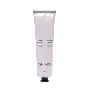 ASH POSY Bougie Body Cream Double Lavender in tube with natural ingredients on white background