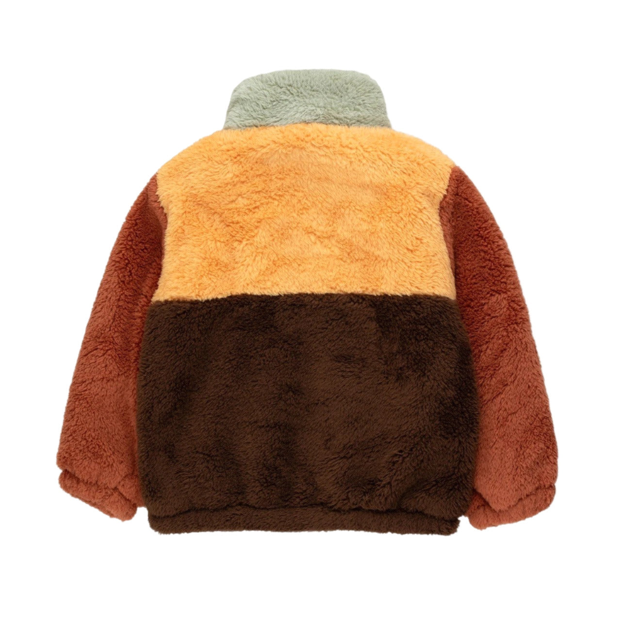 TINYCOTTONS - Color Block Sherpa Jacket | Dark Brown / Soft Yellow