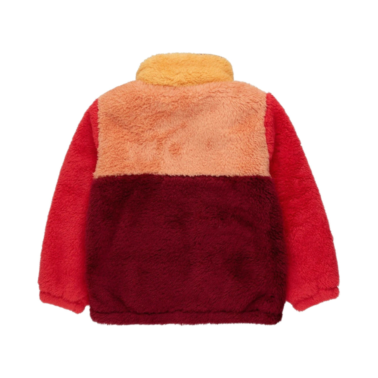 ﻿TINYCOTTONS Color Block Polar Sherpa Jacket Deep Red Peach ALWAYS SHOW