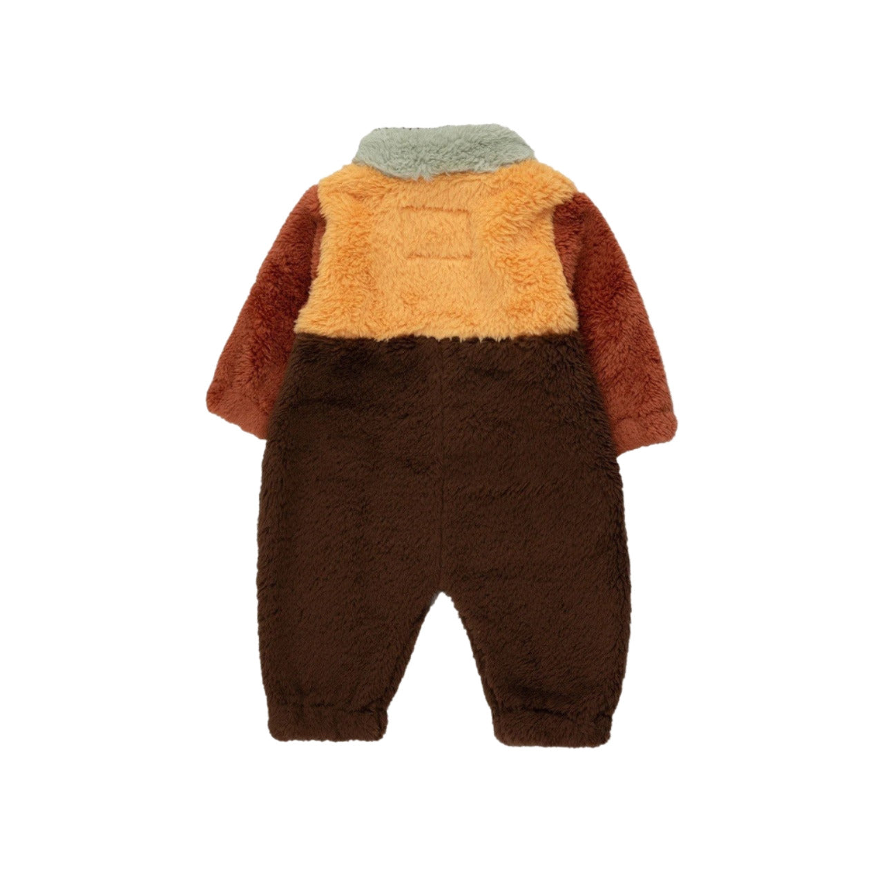TINYCOTTONS Color Block Polar Sherpa One-Piece Dark Brown Soft Yellow ALWAYS SHOW