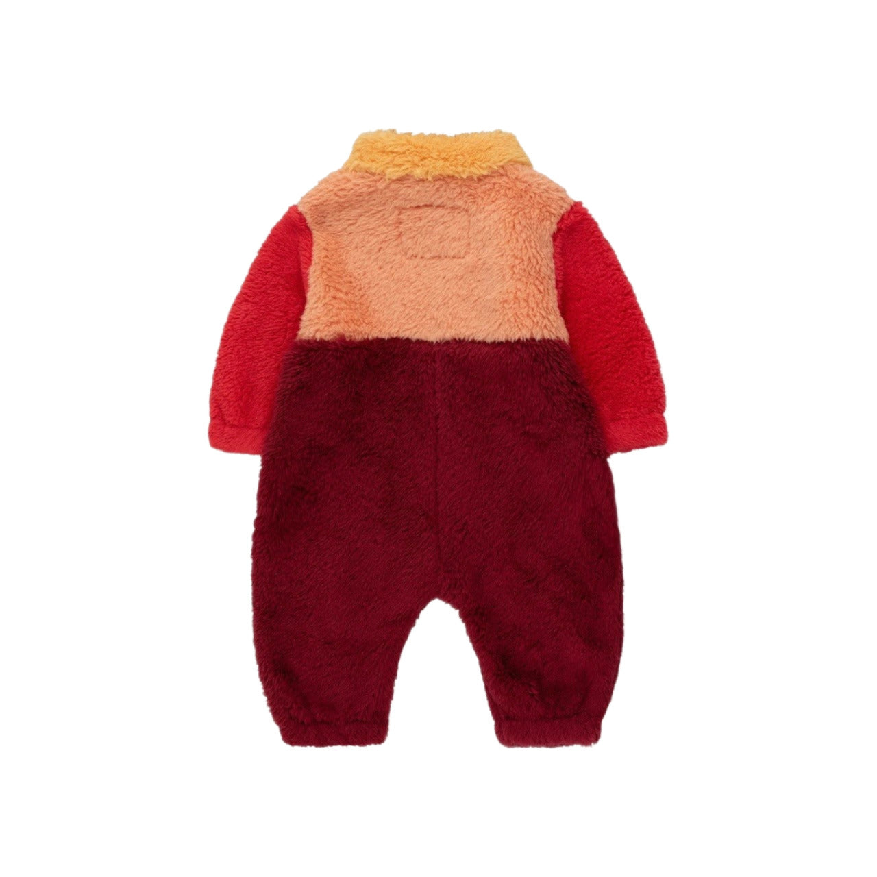 ﻿TINYCOTTONS Color Block Polar Sherpa One-Piece Deep Red Peach ALWAYS SHOW