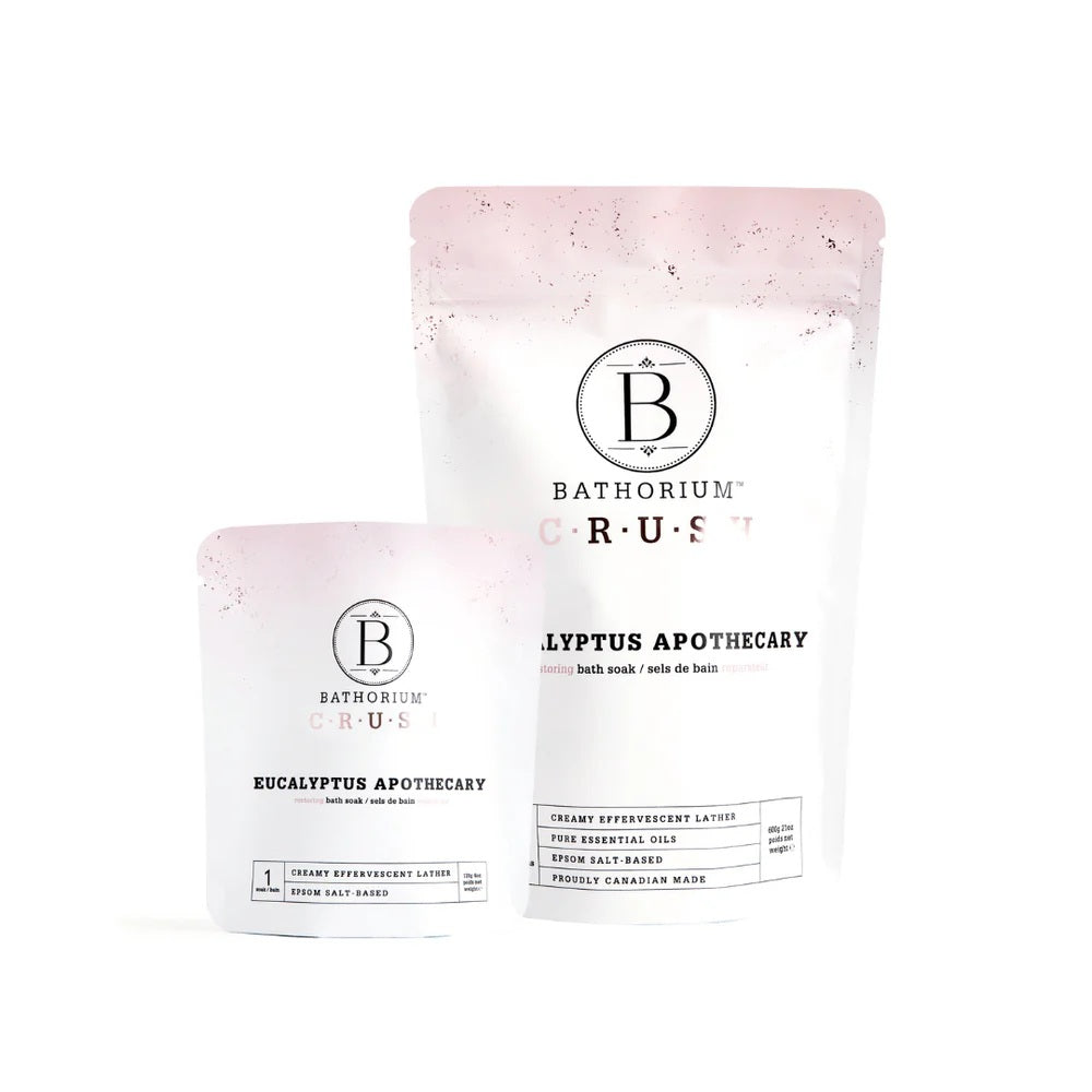 Bathorium Eucalyptus Apothecary Crush bath soak with eucalyptus and wintergreen. ALWAYS SHOW