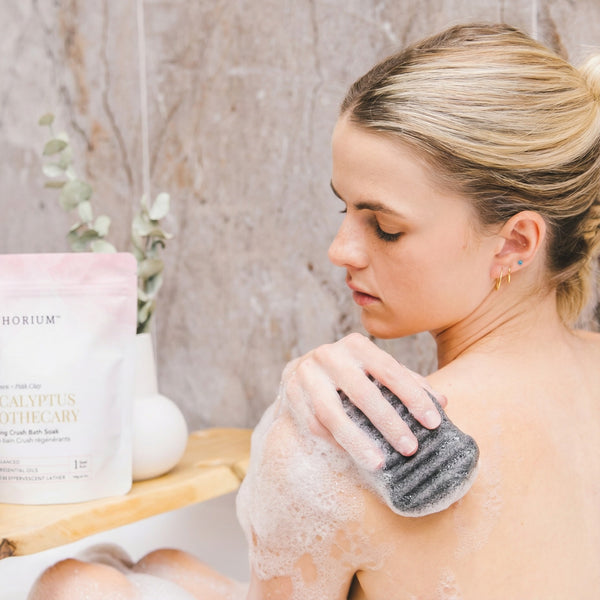 BATHORIUM Konjac Bamboo Charcoal Body Sponge