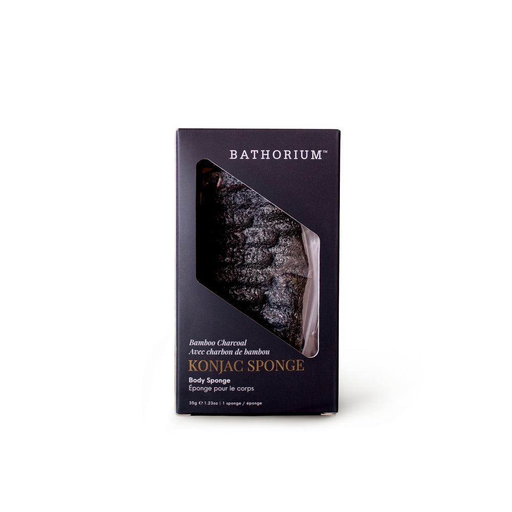 BATHORIUM Konjac Bamboo Charcoal Body Sponge
