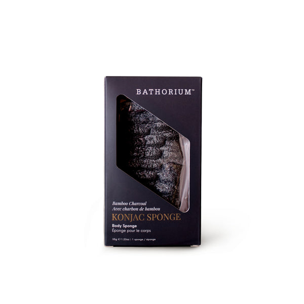 BATHORIUM Konjac Bamboo Charcoal Body Sponge