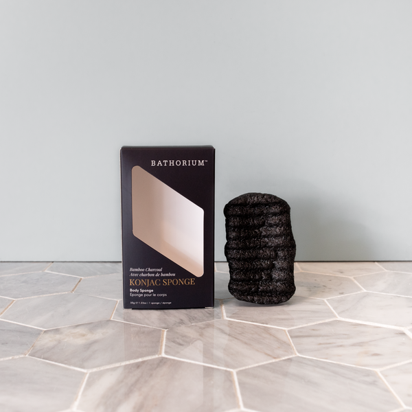 BATHORIUM Konjac Bamboo Charcoal Body Sponge