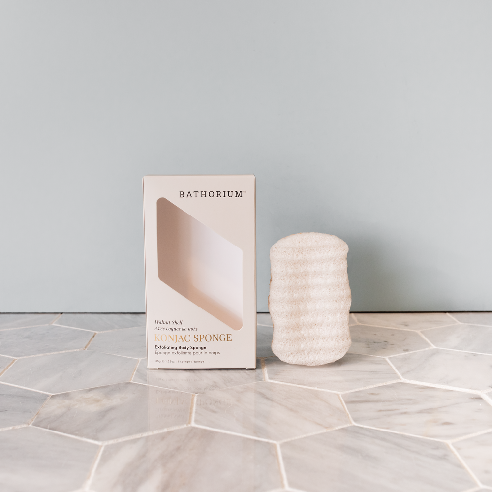 BATHORIUM Konjac Walnut Shell Exfoliating Body Sponge