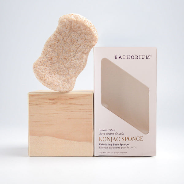 BATHORIUM Konjac Walnut Shell Exfoliating Body Sponge
