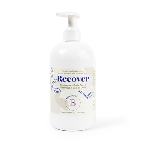 Bathorium The Bathologist Recover Smoothing Body Lotion bottle with eucalyptus and cedarwood, 473ml