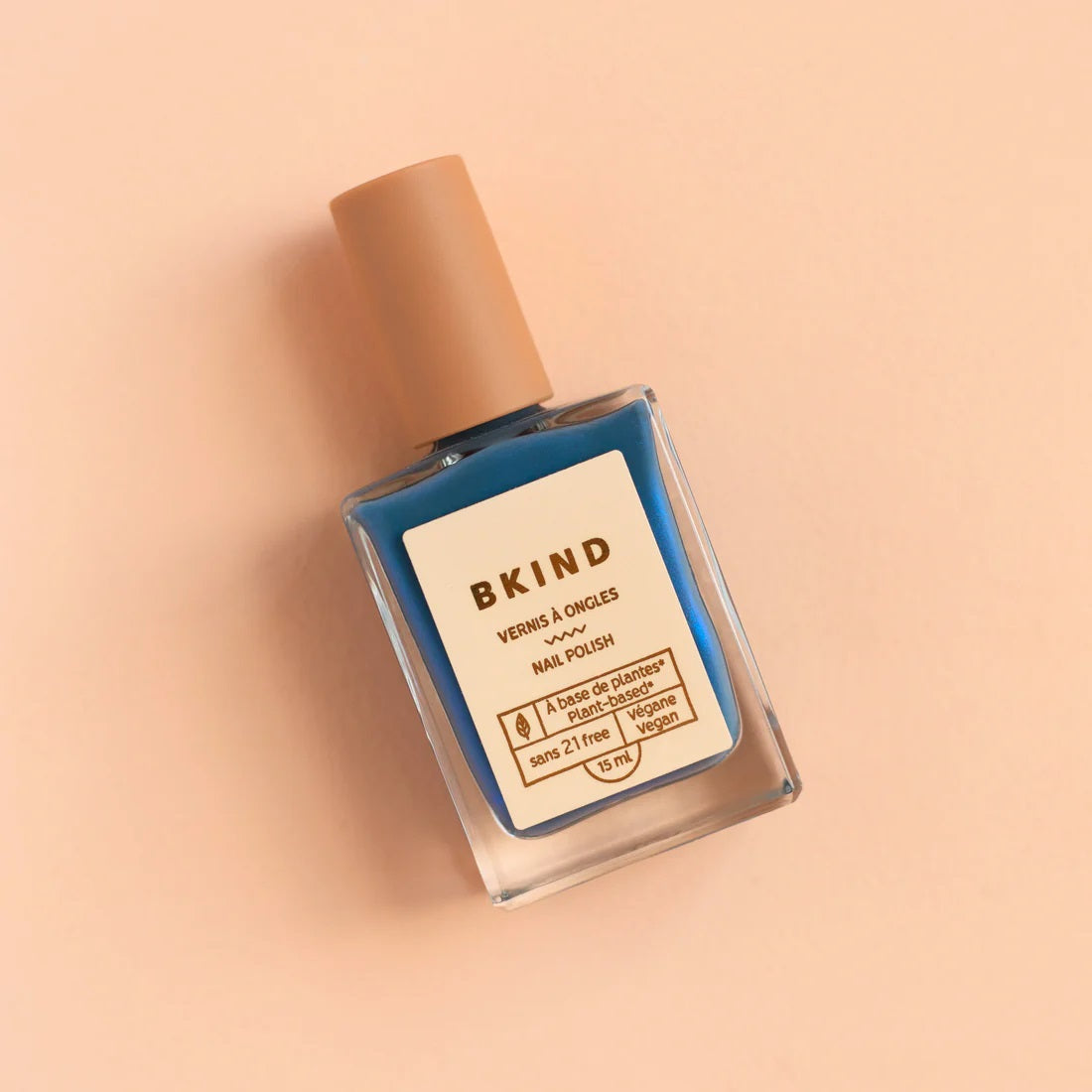 BKIND Nail Polish in Foolish Games - Cloudy blue shade with a pearly finish, vegan and eco-friendly formula