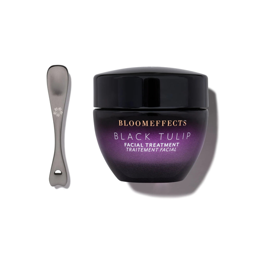 BLOOMEFFECTS Black Tulip Facial Moisturizer / Mask in a 50ml jar, suitable for daily hydration and gentle care.