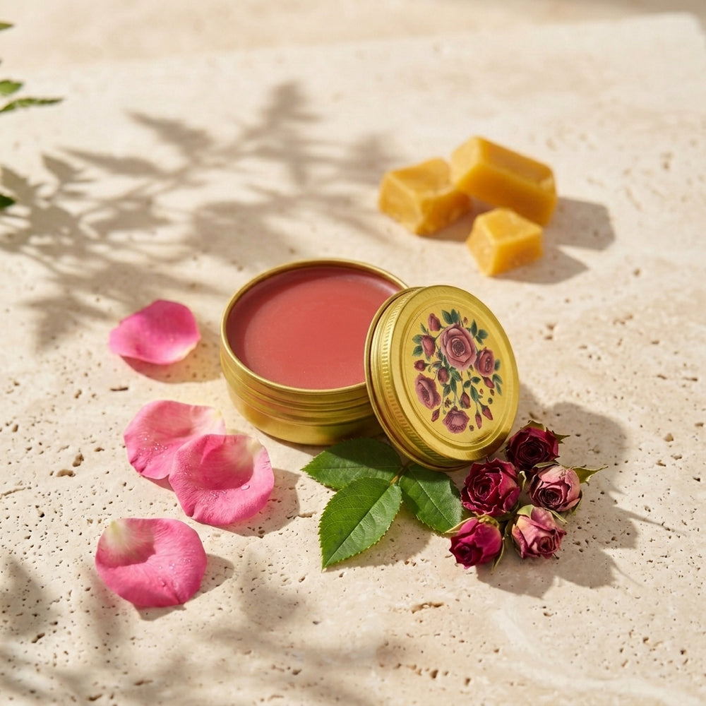 BLOOMING WILD BOTANICALS 100 Roses True Rose Balm in Gold Tin