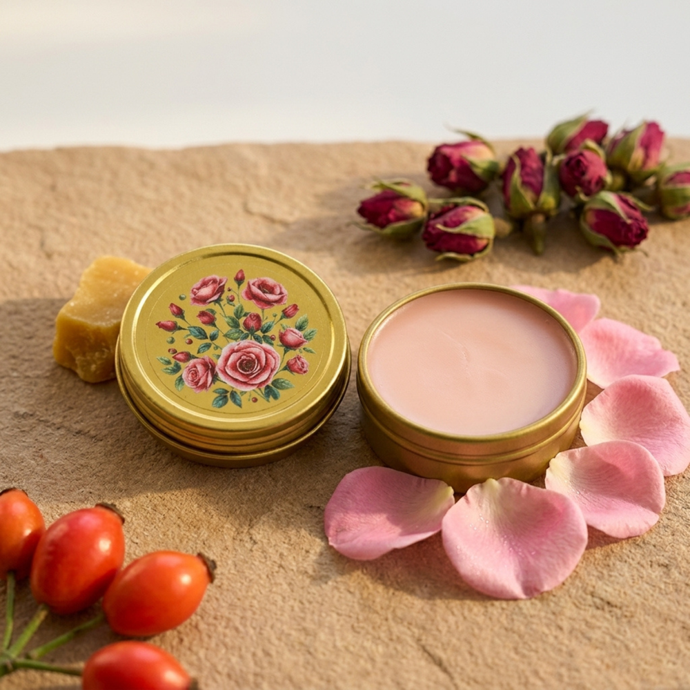 BLOOMING WILD BOTANICALS 100 Roses True Rose Balm - Gold Tin