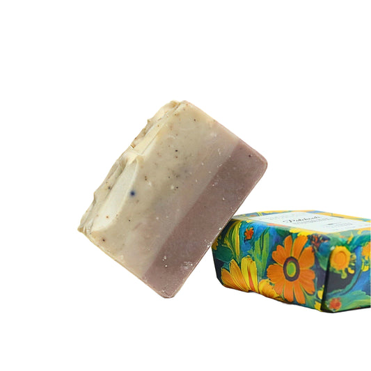 Blooming Wild Patchouli Soap bar infused with dark patchouli and nourishing shea butter, offering a rich, grounding, and moisturizing cleanse.