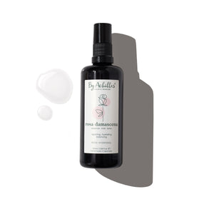 By Achilles Rose Hydrosol – organic artisan-distilled rose water, hydrating and balancing for the skin.