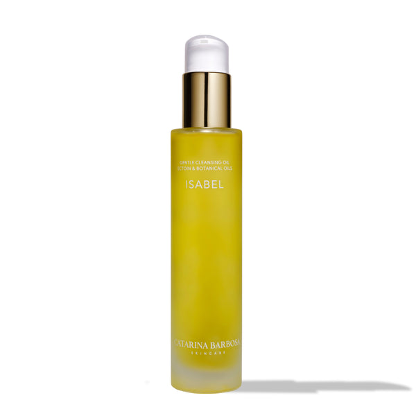 Catarina Barbosa Isabel Gentle Cleansing Oil bottle with white background.