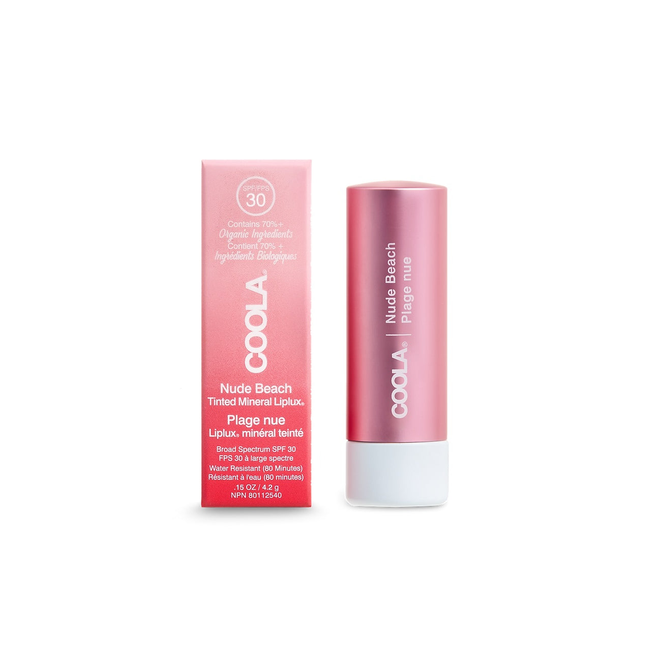 COOLA Liplux Tinted Lip Balm Zinc Oxide Sunscreen nude beach