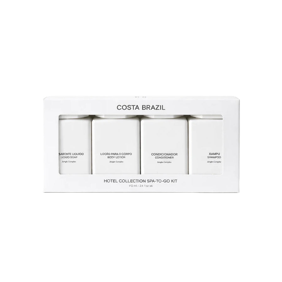 Costa Brazil hotel collection spa-to-go kit on a white background