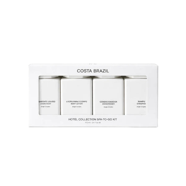 Costa Brazil hotel collection spa-to-go kit on a white background