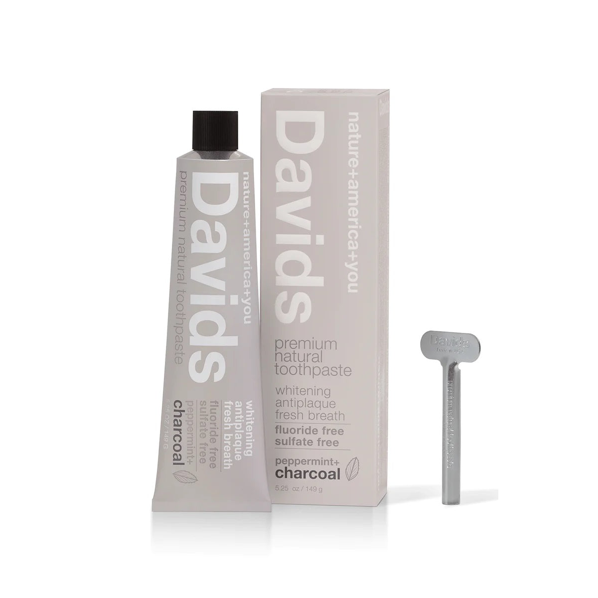 DAVID'S NATURAL TOOTHPASTE Davids Premium Natural Toothpaste Charcoal Peppermint full size