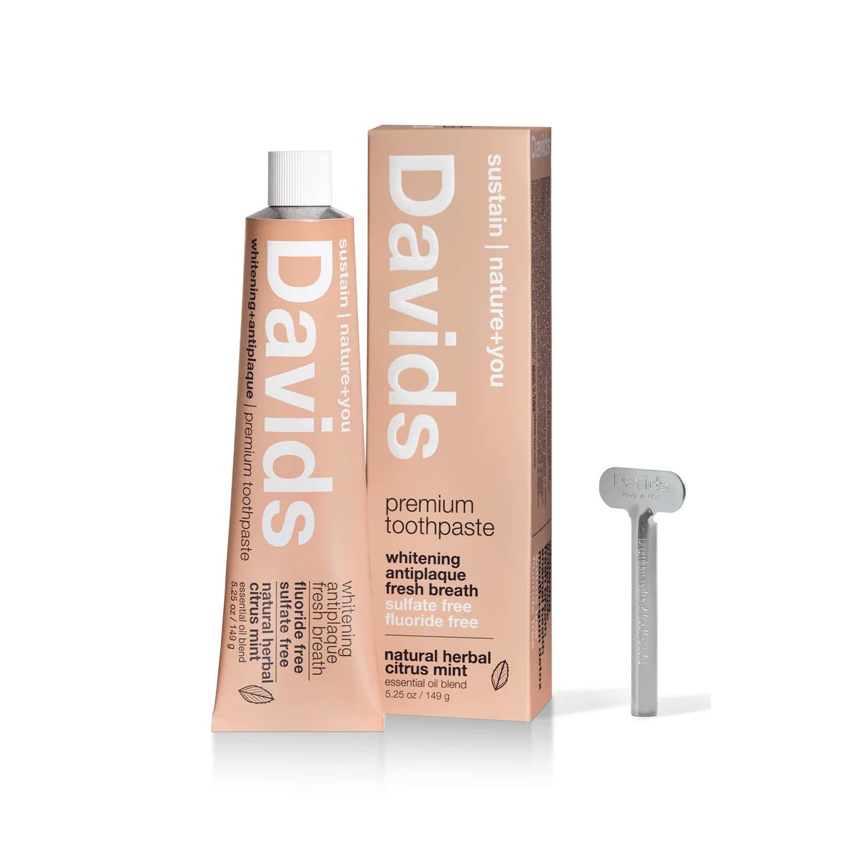 DAVID'S NATURAL TOOTHPASTE Davids Premium Natural Toothpaste Herbal Citrus Peppermint