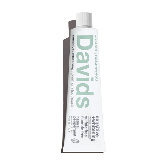 DAVID'S NATURAL TOOTHPASTE Sensitive + Whitening Nano-Hydroxyapatite Premium Toothpaste Peppermint full size